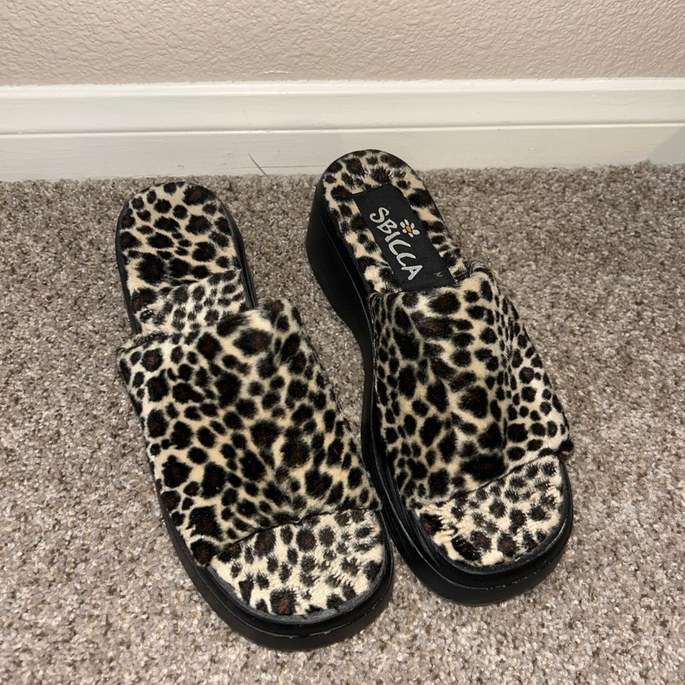 Stylish Leopard Print Platform Sandals by SBICCA